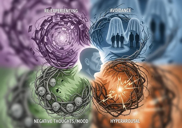 Visualizing PTSD symptom clusters for veterans.