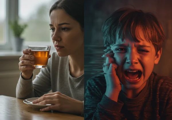 Person experiencing sudden, overwhelming emotional flashback