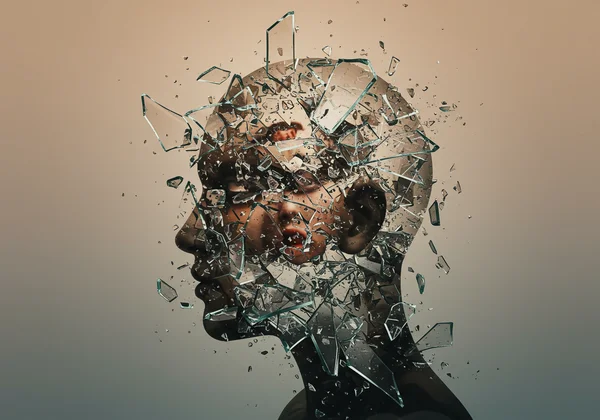 Abstract representation of invisible wounds and inner turmoil