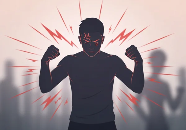 Person showing anger and control as a trauma response