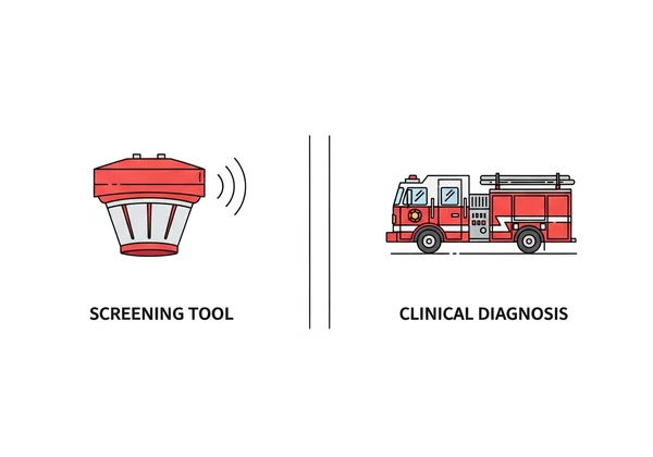 Infographic comparing screening and diagnosis